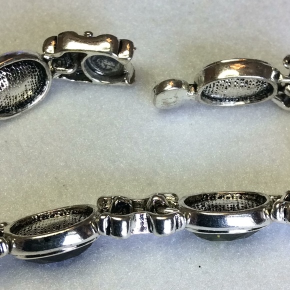 FINAL SALE PRICE Silver Multi Color Rhinestone Link Bracelet - Picture 8 of 11